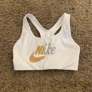 White Nike sports bra